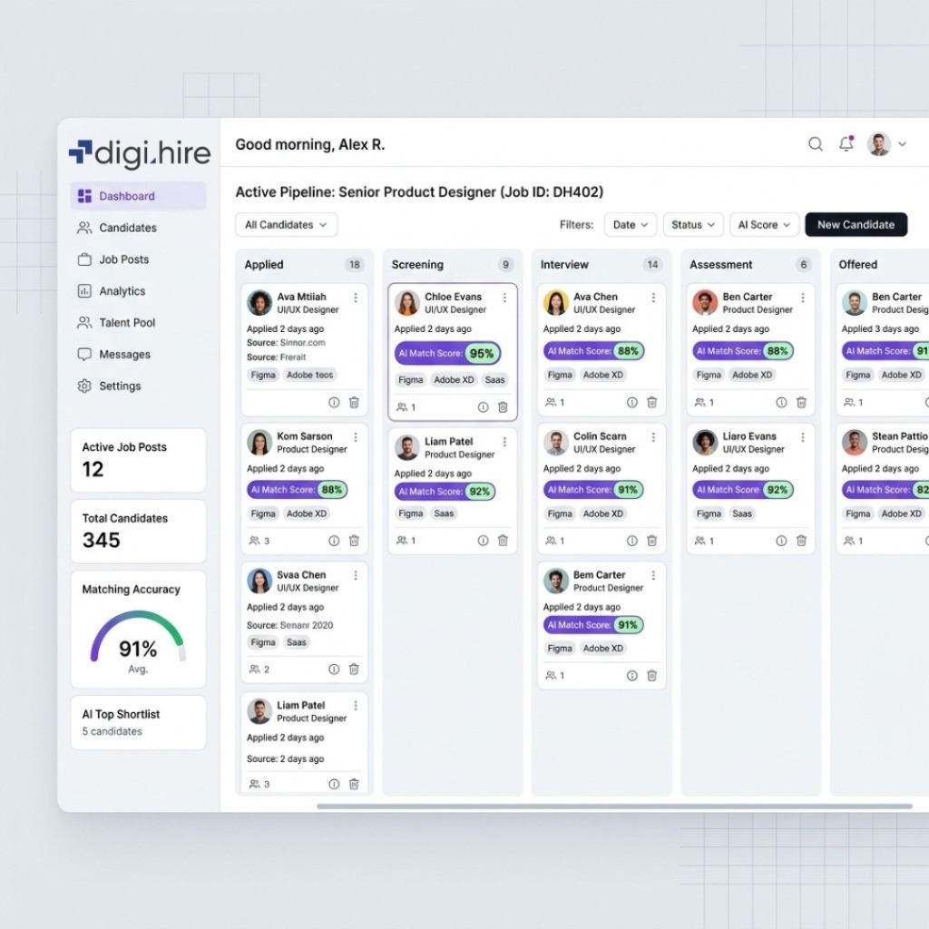 DigiHIRE Dashboard Mockup